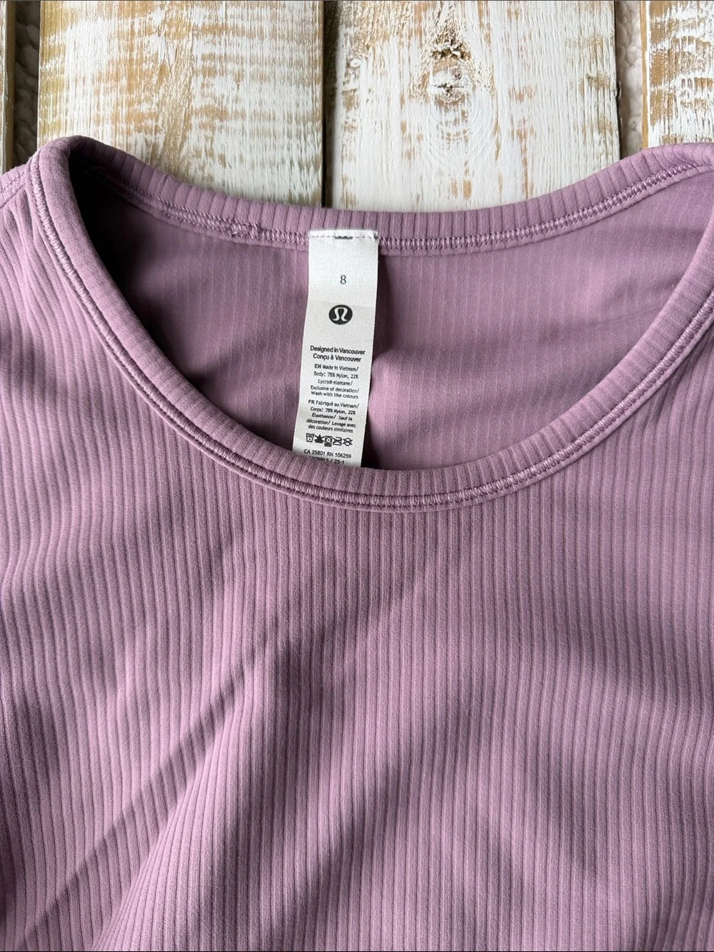 Lululemon All It Take Twist Back Long Sleeve Size 8 Lavender Lux NWT